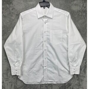 Thomas Mason Men's Bespoke Shirt‎ XL White Long Sleeve Button Up